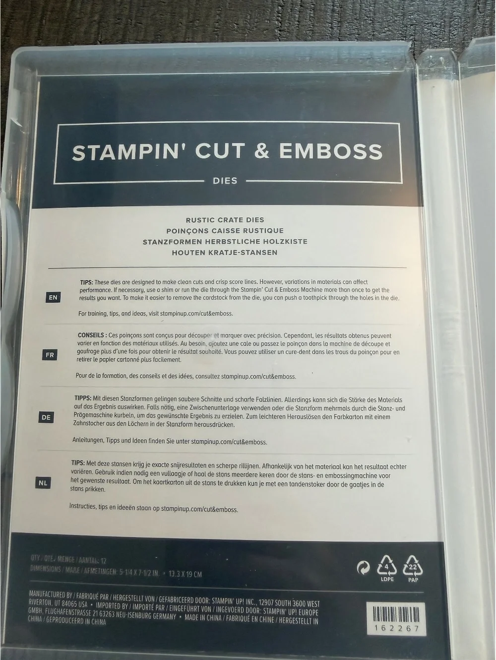 Stampin’ Up Rustic Crate stamp set and Rustic Crate Dies die cut set